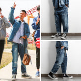 Men's Jeans Japanese Retro Splash Ink Casual Overalls